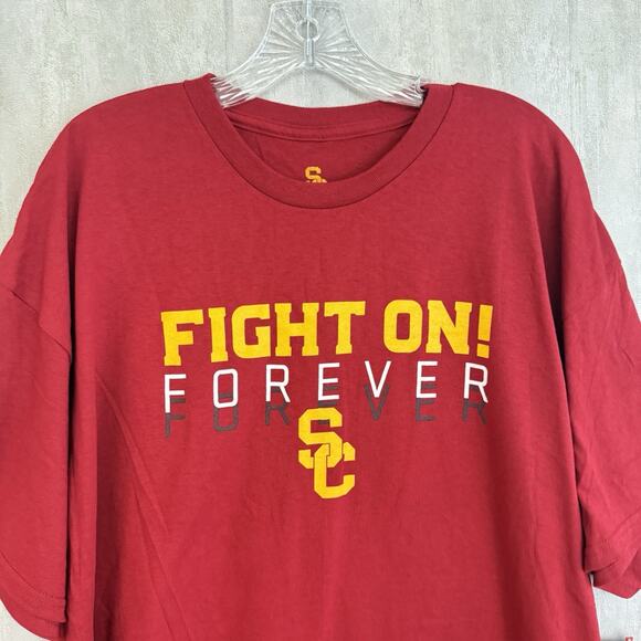 USC Trojans T-Shirt Men's 2XL Fight On Forever Red Short Sleeve Crew Neck NWT - Picture 6 of 12